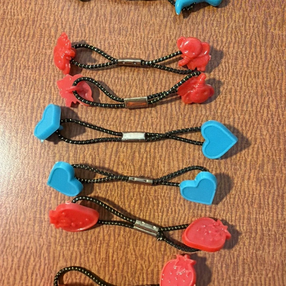 Goody Vtg Ponytail Holders Twin Ball Heart Style Bead Hair Ties Set Of 12 Pairs‎